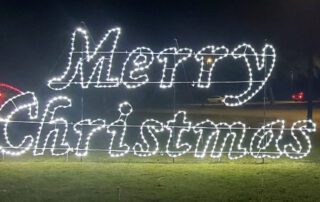 Merry Christmas Sign with Santa hat